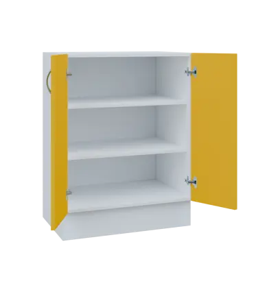 MS - 65D2 spodní skříňka, 2-dveřová, 908x654x600, korpus bílý, dvířka žlutá odio